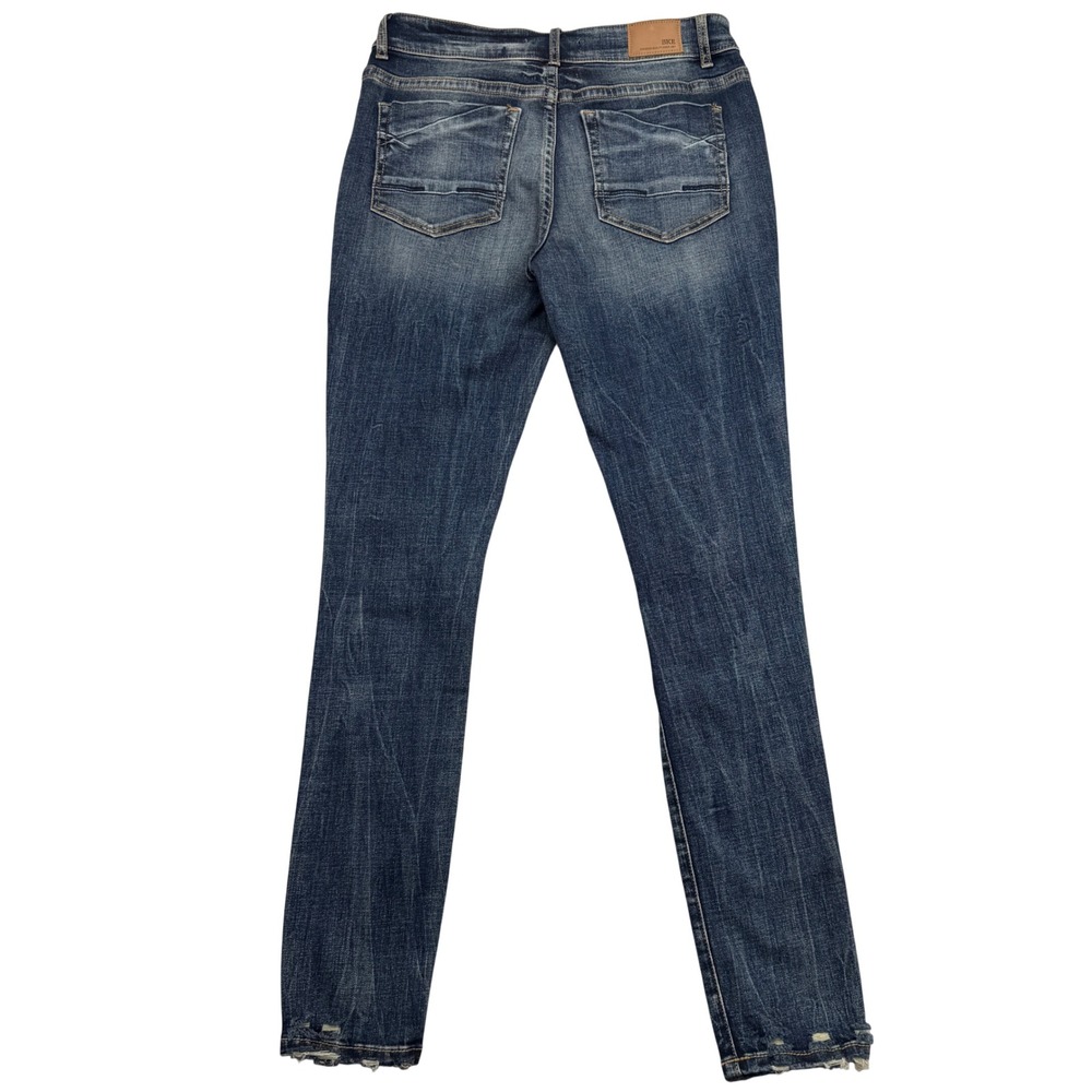 BKE Victoria Jeans Womens 28x31.5 Blue Mid-Rise Skinny Distressed Ripped Denim - Picture 2 of 10